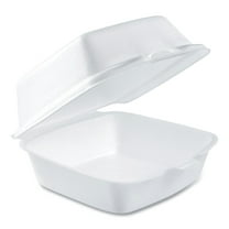 Dart Foam Hinged Lid Containers, 5.38 x 5.5 x 2.88, White, 500/Carton