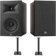 JBL STAGE-250B-BLACK 2-Way 5.25" Bookshelf Loudspeakers with STAGE-FS-BLK Floorstands (2025)