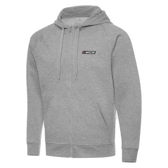 Men's Antigua Heather Gray NASCAR Big & Tall Victory Full-Zip Hoodie