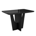 thumbnail image 2 of Modern Painted Glass Dining Table for 4 with Tempered Glass Top and Contemporary Wood Base, Elegant and Compact Italian-Style Design for Dining Rooms, Black, 2 of 11
