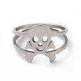 thumbnail image 2 of 10pcs Non-Tarnish 201 Stainless Steel Skull Finger Ring Wide Ring for Women Stainless Steel color Size 6 1/2(16.9mm), 2 of 3