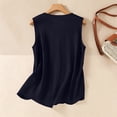thumbnail image 7 of TEAJOPSUU Boho Cotton Blend Tank Tops for Women Solid Sleeveless Round Neck Shirts Casual Embroidered Blouses Navy, 7 of 7