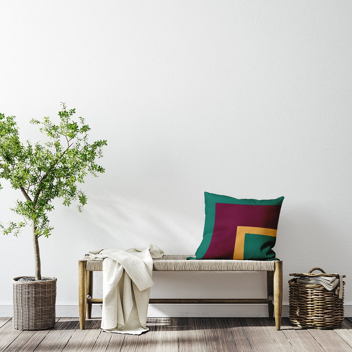 Simply Daisy 26-inch Square Bold Blocks Polyester Indoor Pillow, Kelly Green Qty 1