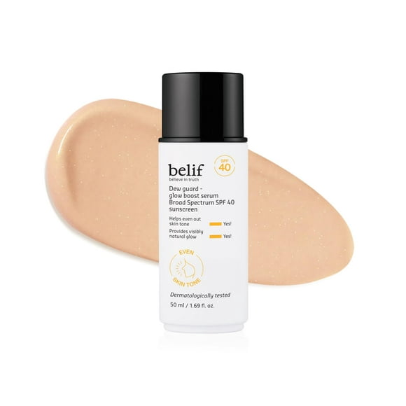 Crema hidratante con color Belif Dew Guard con vitamina C, SPF 40, 50 ml