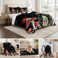 thumbnail image 6 of Full Quilt Set 78''x90'', Mushroom Lightweight Bedspread Coverlet Set with 2 Pillow Shams, Botanical Watercolor Gnomes Butterfly Leaf Plant Breathable All Season Quilt Bedding for Bedroom/Guest Room, 6 of 9