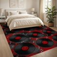 thumbnail image 3 of ODIKA 8'x10' Washable Area Rug Music Vinyl Note Record Tufted Round Bold Center Movie Eight for Dining Room, Large Office, Lounge, Non-Slip Chair-Friendly Mat, 3 of 7