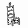 thumbnail image 1 of Sterling Silver 30" .8mm 3D Kitchen Dining Room Chippendale Step Back Chair Pendant Necklace, 1 of 2