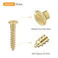 thumbnail image 4 of Uxcell 40Pack M3.5 x 30mm Brass Slotted Drive Flat Head Wood Screws Self Tapping Screw, 4 of 6