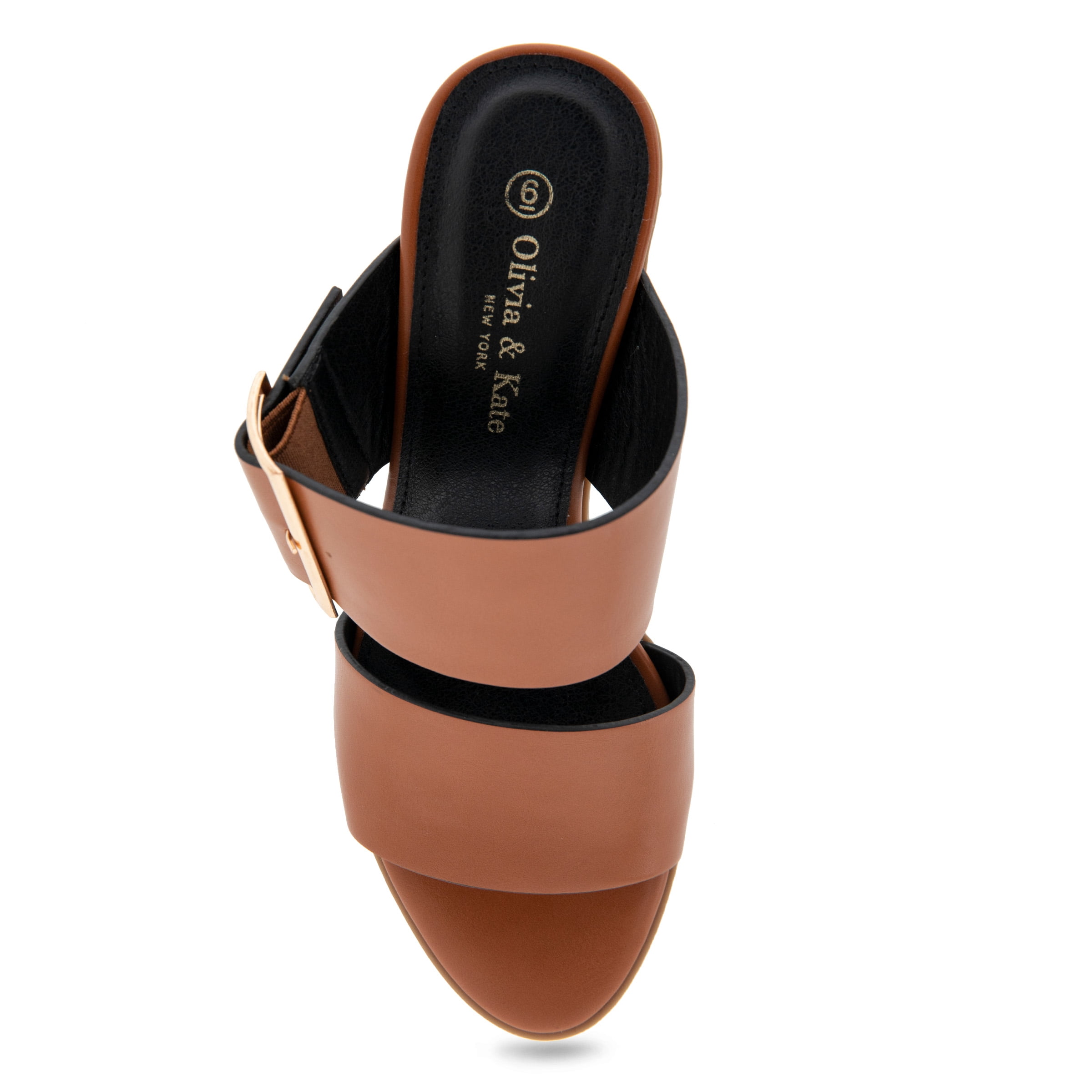 Alexis Bendel Ladies Cognac Vachetta Leather Heel Sandals Size 6.5