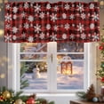 thumbnail image 5 of Christmas Snowflakes Valance Curtain for Windows Winter Blue Waves Retro Red Black Plaid Curtain Valances Short Window Treatments Panels for Kitchen Bathroom Laundry Room Basement 42 x 12 Inch, 5 of 7
