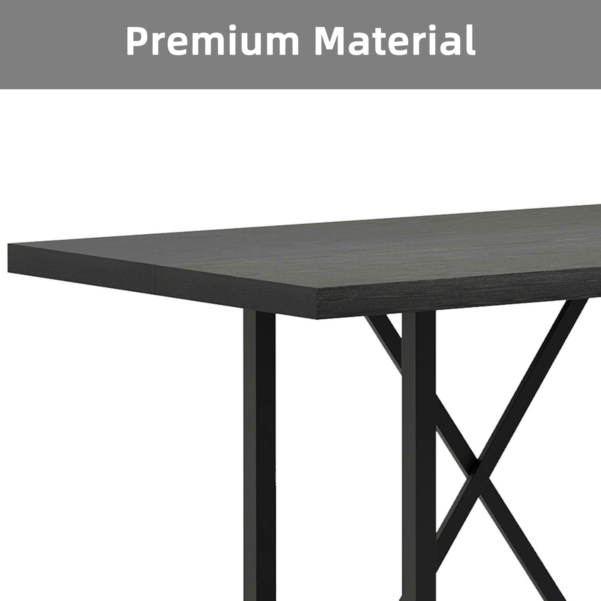 MAYEERTY 63" Farmhouse Counter Height Bar Table, Rectangular Multiuse Kitchen Dining & Work Table, Easy Assembly
