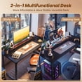 thumbnail image 4 of 54" Computer Desk, Modern Office, Study & Gaming Desk with Storage, Large Legroom, Sturdy Metal Frame, 4 of 8