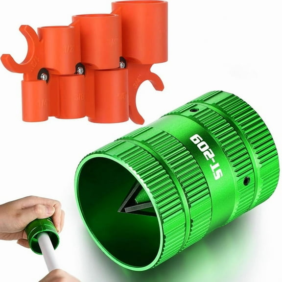 1/4In to 1-5/8In Metal Pipe Reamer for Copper/PVC Pipe, and 1/4In to 1In Depth Gauge, Deburring Tool, Plumbing Tools Kit,1set * copper reamer,As Shown