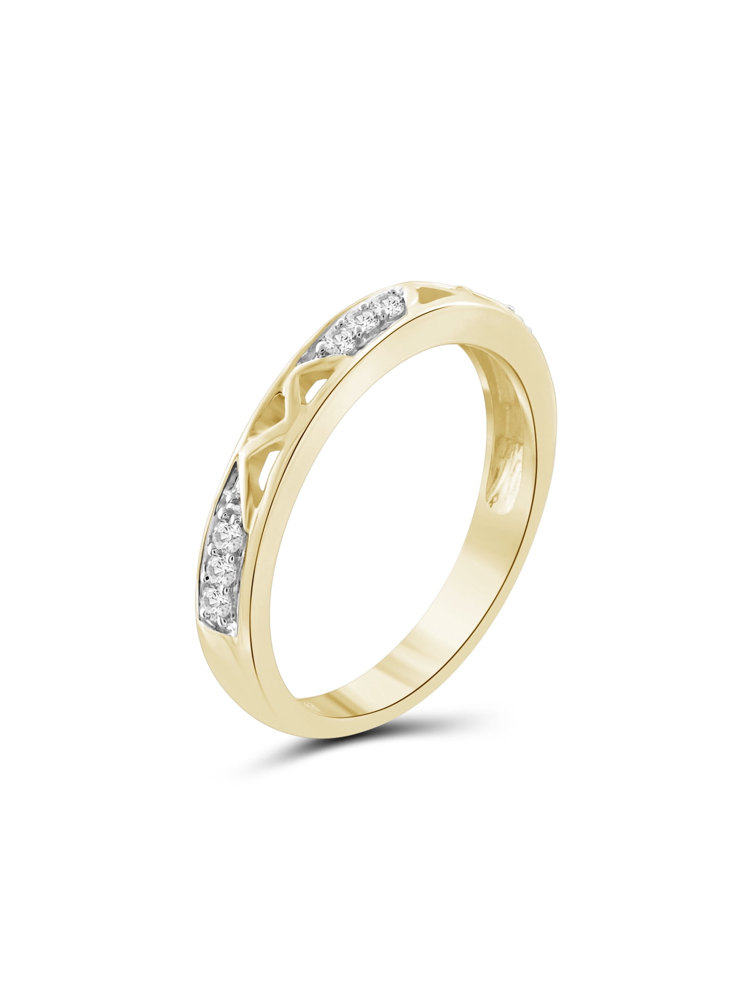 JewelersClub Diamond Rings for Women – Accent White Diamond Ring Jewelry– 14K Gold-Plated Silver Bands for Women –– Ring by JewelersClub