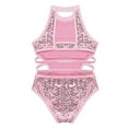 thumbnail image 5 of Kids Girls Gymnastics Leotards Sparkly Sequins Dancewear Back Strappy On Child Ballet Dance Jumpsuit, 5 of 7