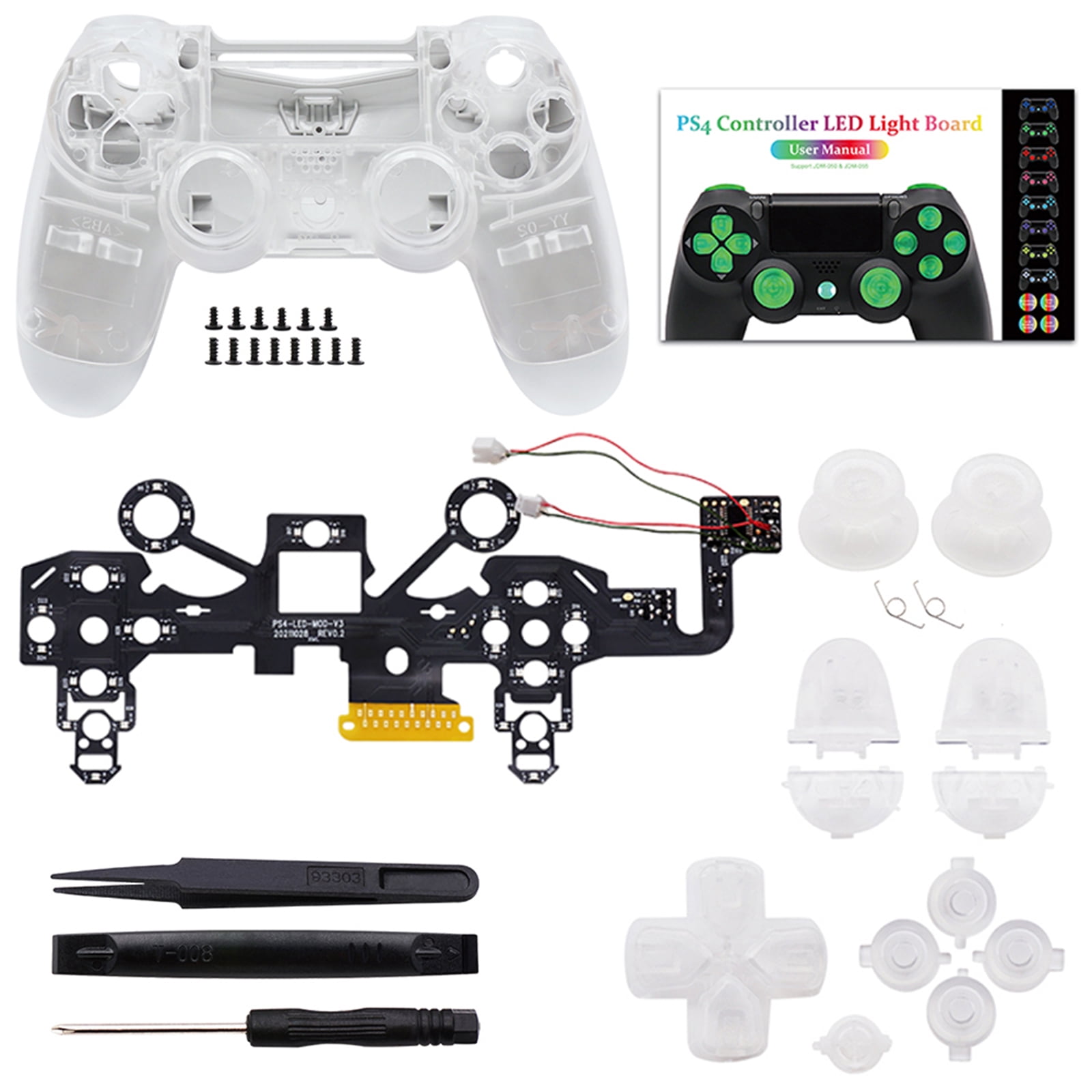 DIY Wireless Game Controller Light Board Repair LED Gamepad Luminous Panel  Replacement Parts Compatible with PS4 Pro 