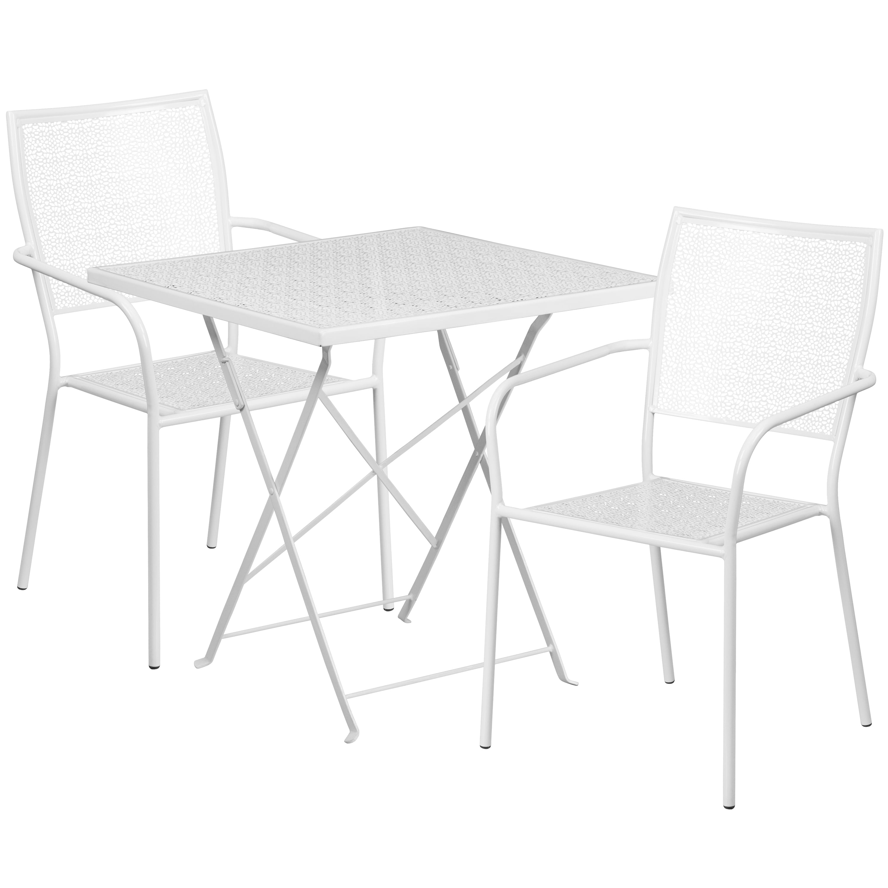 Flash Furniture Oia Commercial Grade 28" Square White IndoorOutdoor
