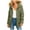 Army Green, variant on Denim Jacket for Women Hooded Cotton-padded Jacket Zippered Pocket Solid Color Long Sleeve Parkas,Womens Coats Plus Size Gray XXXL