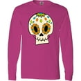 thumbnail image 3 of Inktastic Smiling Sugar Skull for Day of the Dead Long Sleeve T-Shirt, 3 of 5