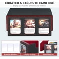 thumbnail image 3 of 3-Row Trading Card Storage Box, Bulk Cards Case for 2400+ Mtg tcg Magic Playing Game Card Organizer, Commander Deck Box with 3 Supports & 24 Dividers, 3 of 12