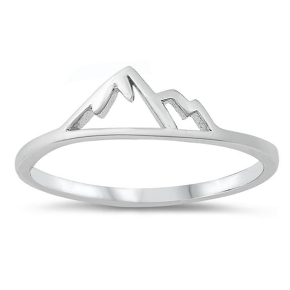 Snow Cap Mountain Ring .925 Solid Sterling Silver Band Jewelry Female Male Unisex Size 10