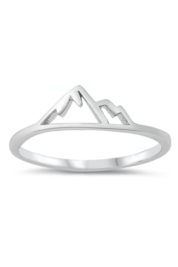 Snow Cap Mountain Ring .925 Solid Sterling Silver Band Jewelry Female Male Unisex Size 12