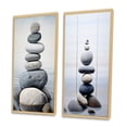 thumbnail image 3 of Designart "Beach Photo Harmonic symmetry II" Coastal Beach Framed Wall Art Set Of 2 - Grey Beach Framed Canvas Set For Living Room Decor, 3 of 7