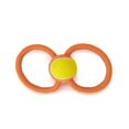 thumbnail image 1 of MPP Ruff Rope Dog Toys Tough Orange Knot Tennis Ball Dental Chew Play Fetch Tugs (Figure 8-11.5"), 1 of 1