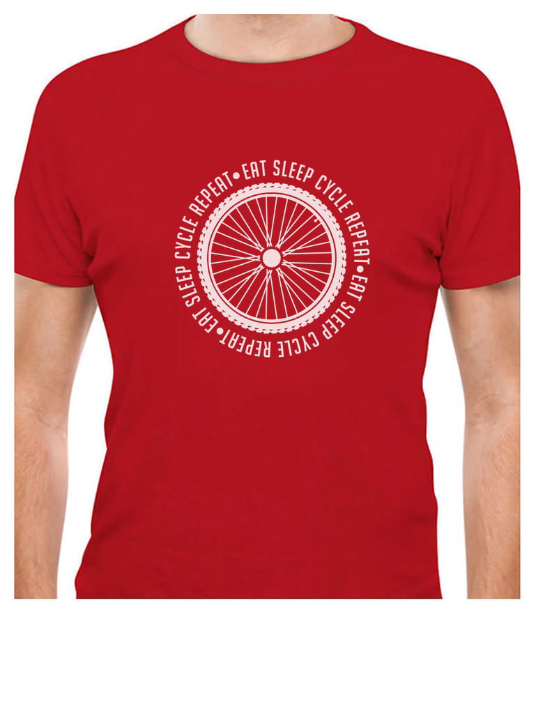 Mens Unisex Short Sleeve T-Shirt Eat Sleep Bike Cycling Cycle Cycling Eat 