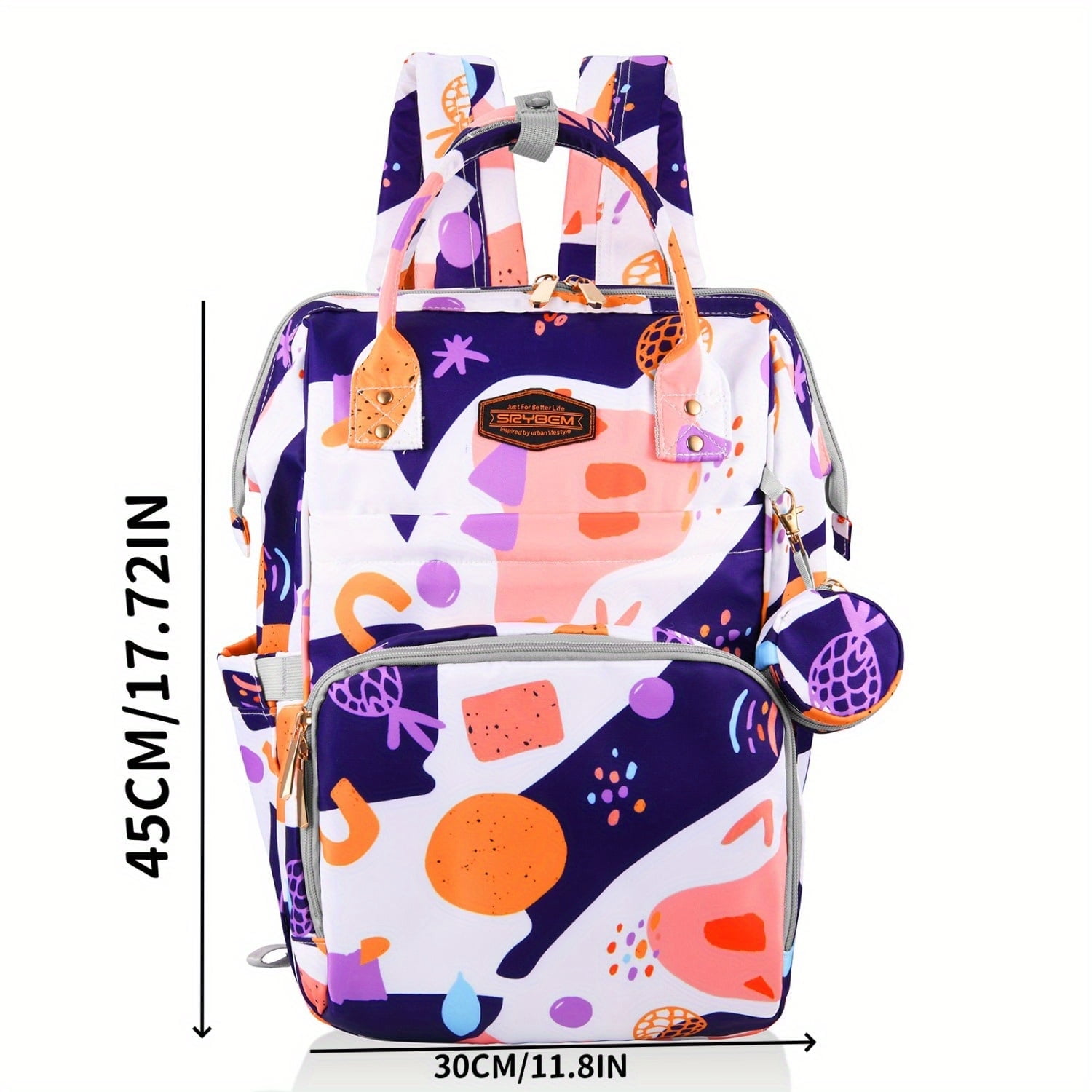 Diaper Bag Backpack, 15.6 Inch Large Waterproof Travel Mom Bag with Portable Changing Pad Baby Bag