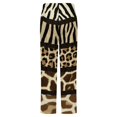 thumbnail image 6 of Animal Print Torn Paper Strips Winter Female Pants Flannel High Waist Women Pants Lady Warm Straight Leg Plush Trousers, 6 of 7