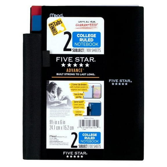 Five Star 2-Subject Notebook