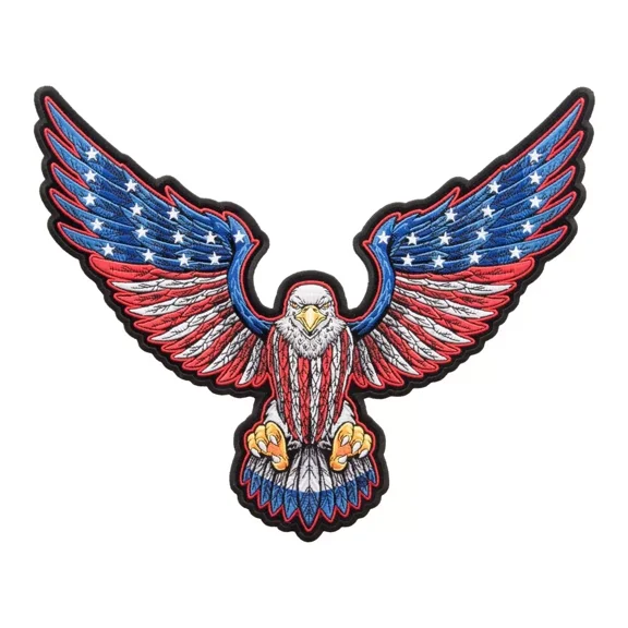 Star Spangle Banner American Flag Eagle Patch, Large Size