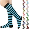 thumbnail image 3 of Women's Pinstripe Calf-high And Knee-high Socks, Thin Striped Mid Calf Socks, Fashion Casual Socks, Pink, 3 of 3
