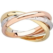10kt Yellow, Pink and White Gold Triple Rolling Size 7 Ring