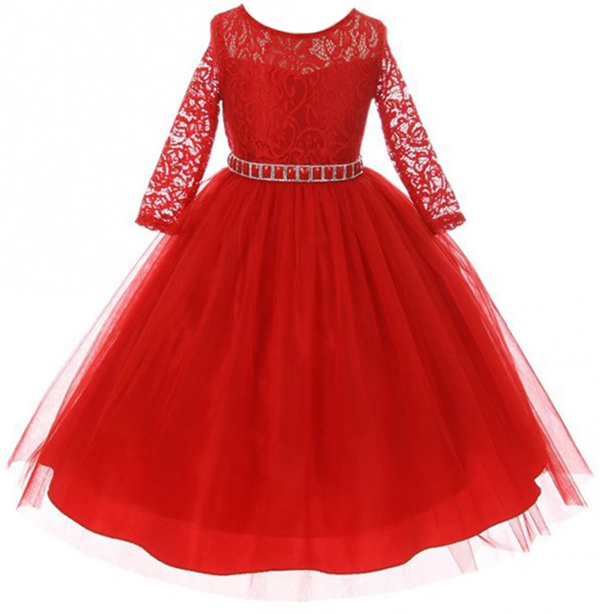 red dress with rhinestones