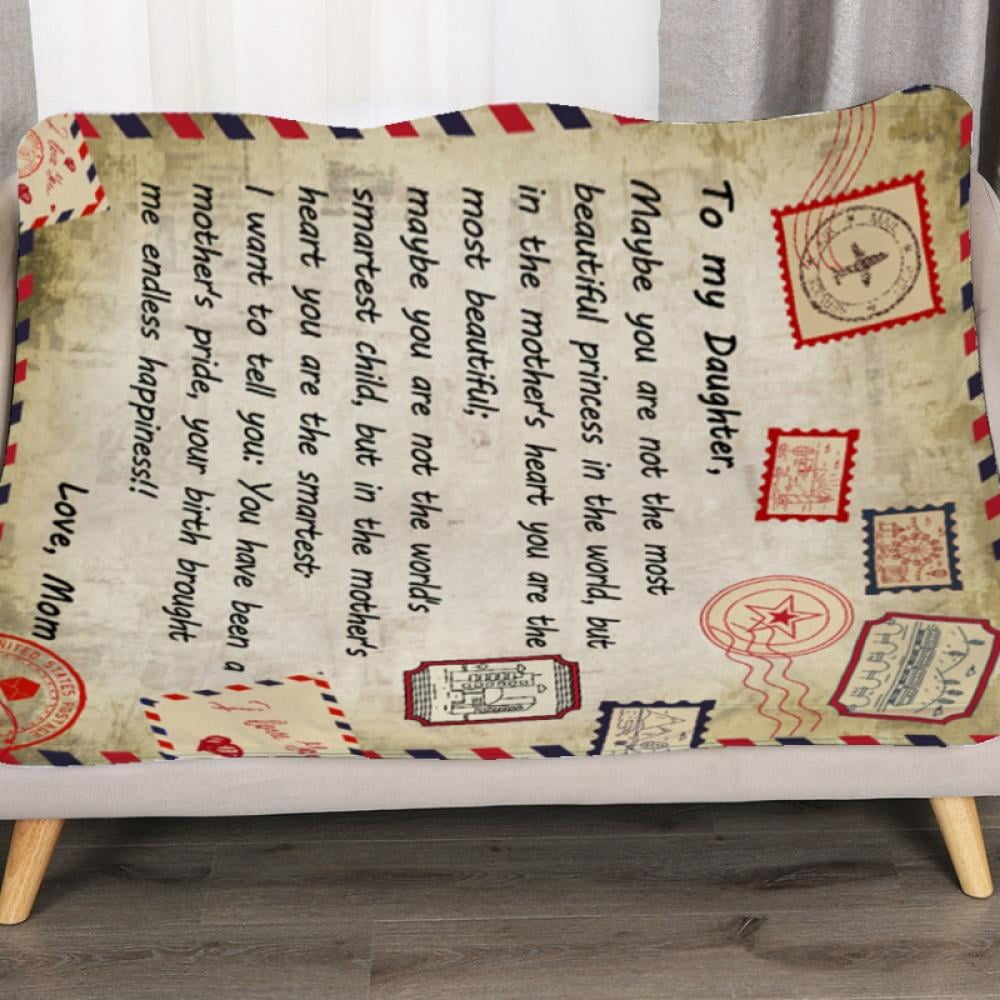 „To My Daughter“ Brief-Decke – Personalisierte Flauschdecke Als Geschenk Von Mama/Papa, 152x203 Cm