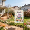 thumbnail image 7 of AZXY Easter Garden Flag 12x18 Inch, Double-Sided Linen Cartoon Bunny on Easter Egg Carrot Print Waterproof Weather-Resistant Yard Flag for Spring Outdoor Garden Decorations, 7 of 7