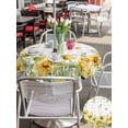 thumbnail image 5 of Outdoor Tablecloth with Umbrella Hole for Patio/Picnic/Party/Camping, Sunflower Waterproof Table Cloth Round Cover Washable, Summer Eucalyptus Botanical Floral Grey Plaid (Dia 54"), 5 of 8