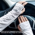 thumbnail image 3 of Dujiujun 1 Pair Men Ice Silk Sleeves Thin Anti-UV Sun Protection Solid Color Quick-drying High Elasticity Anti-slip Cycling Outdoor Fishing Cooling Arm Sleeves, 3 of 8