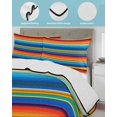 thumbnail image 4 of Quilts Twin Size, Colorful Striped Soft Comforter Bedding Set for Bed, Boho Rainbow Abstract Stripes Lines Lightweight Quilted Bedspread with Pillow Cover(2 Pieces) for All Season, 68x86 Inch, 4 of 6