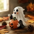 thumbnail image 5 of HaiSphere Halloween Decorations Pumpkin with Ghost Statue - Vintage Halloween Decor Resin Ornament for Living Room Desk Shelf, Spooky Figurine for Festival Display Stand,B, 5 of 5
