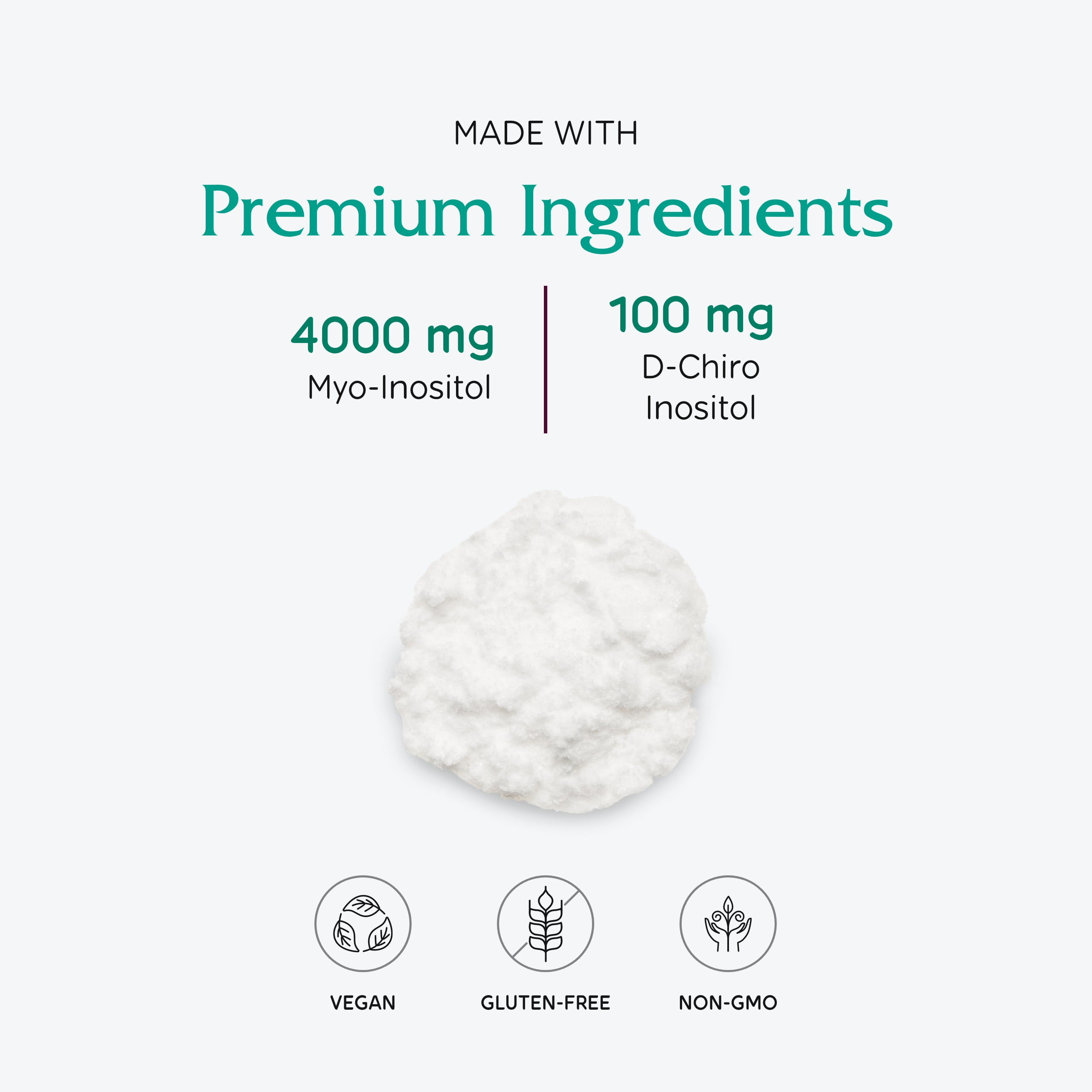 Vitanica Optinositol, Dr Formulated Myo-Inositol & D-Chiro Inositol Powder 4100 mg, 30 Day Supply, Ovulation and Fertility Support Supplement for Women, Gluten Free, Non-GMO, Vegan, 4.4 Ounce
