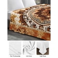 thumbnail image 6 of Boho Leaf Twim XL Size Flat Sheet, Wrinkleproof & Fadeproof Cooling Flat Bed Sheet Only, Orange Rustic Tribal Patterns Ethnic Bohemian Breathable Soft Bedding Top Sheets 66 x 102 Inches, 6 of 8