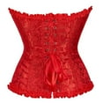 thumbnail image 5 of JFGHDG Cordet Top Strapless Corset Top Western Corset Tops for Women Womens Corset Top Wedding Corset Shapewear Bustier Corset Red Xl, 5 of 7