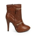 thumbnail image 2 of Nature DA92 Women Quilted Leatherette Almond Toe Zipper Front Stiletto Bootie, 2 of 5