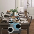 thumbnail image 3 of Geometric Figures Sky Blue Grey Table Runner Home Wedding Table Flag Mat Centerpieces Decoration Party Dining Long Tablecloth, 3 of 6