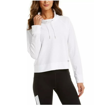 Calvin Klein Performance Women's Funnel-Neck Sweatshirt, White, XS