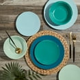 thumbnail image 3 of Tabletops Gallery 12 Piece Green Teal Blue Melamine Dinnerware Set Plates Bowls for Indoor/Outdoor Use, Service for 4, Peacock, 3 of 12