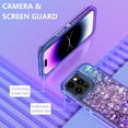 thumbnail image 5 of NIFFPD iPhone 14 Pro with Screen Protector + Camera Lens Protector, Bling Glitter Quicksand Sparkle Clear & Shockproof Protective Cover iPhone 14 Pro 6.1" Blue+Purple, 5 of 6
